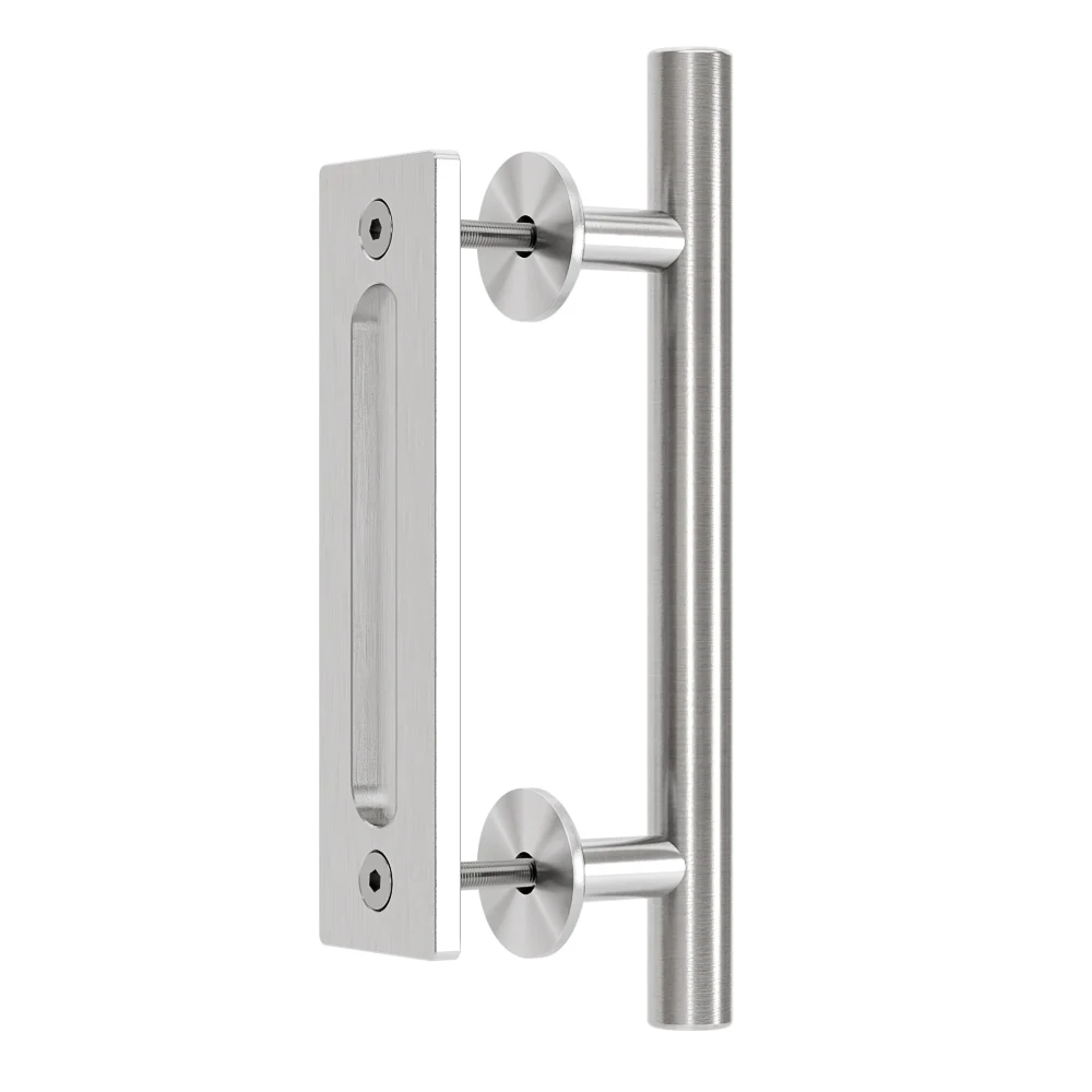 

CCJH Fashionable Silver Barn Door Handle, Stainless Steel Sliding Door Handle
