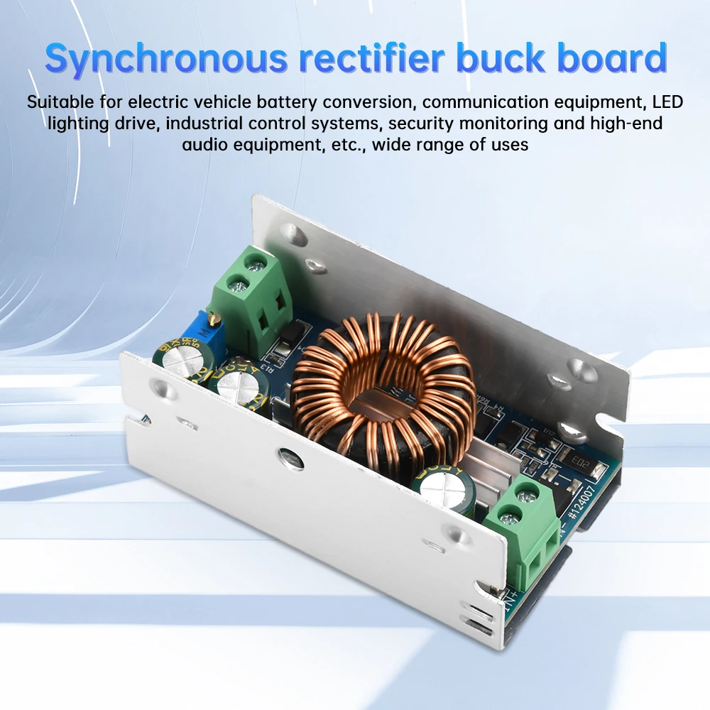 Convertidor Buck de DC-DC de 100W y 6A, módulo de potencia reductor ajustable de 10-90V a 1,5-60V, rectificación sincrónica, tablero reductor