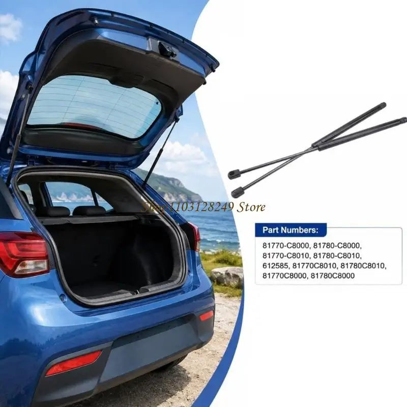 N5KD Rear Lift Support Pair for i20 Hatchback 2015-2020, Black Metal