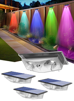 2/4/6 PCS Solar Fence Light RGBCW Wall Light Solar Stair Light Path Outdoor IP65 Waterproof Step Light Landscape Balcony