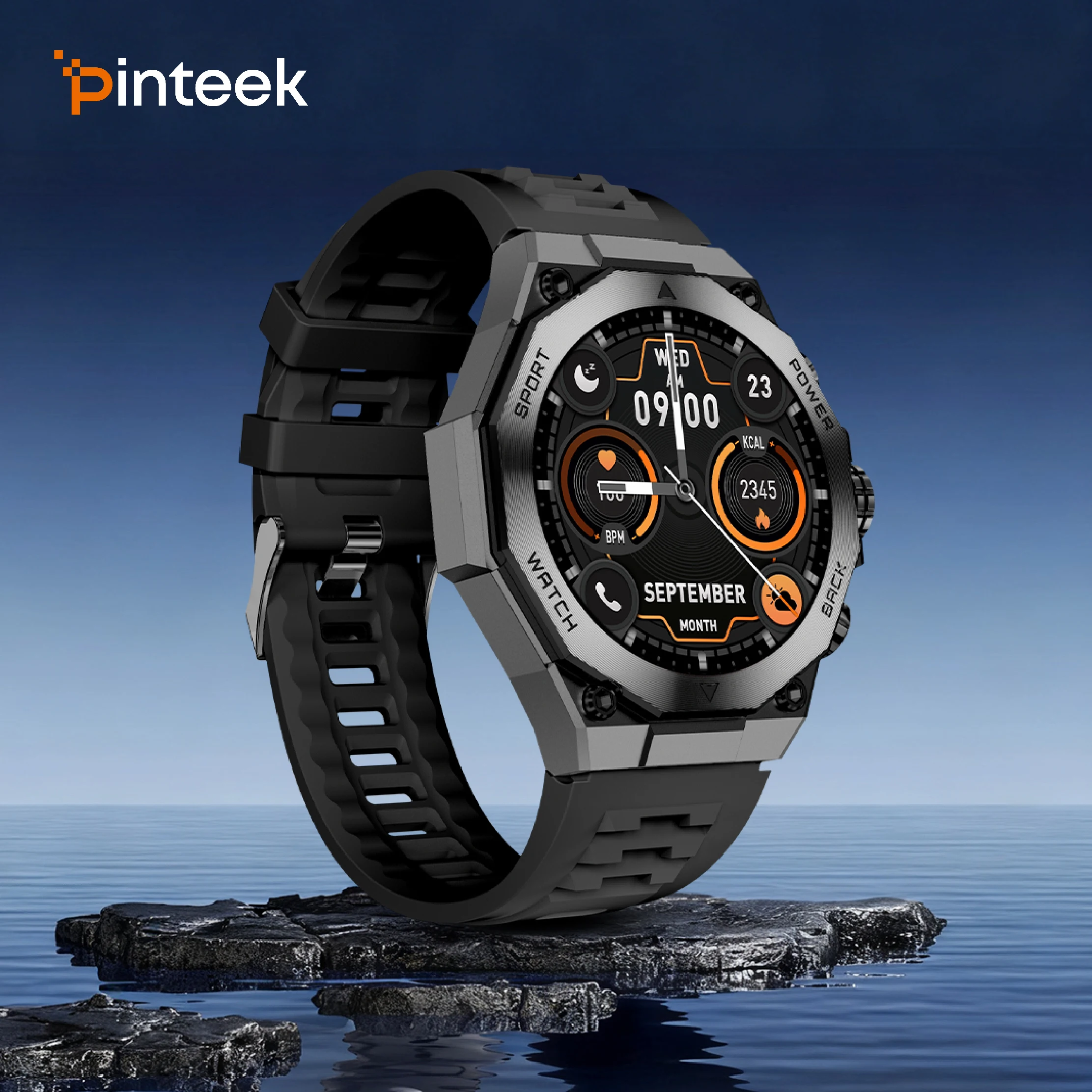 

Pinteek AM18 Смарт-часы 466x466 AMOLED HD Дисплей Металлический корпус Монитор сердечного ритма 150 Спортивные режимы Фитнес-трекер для Android iOS