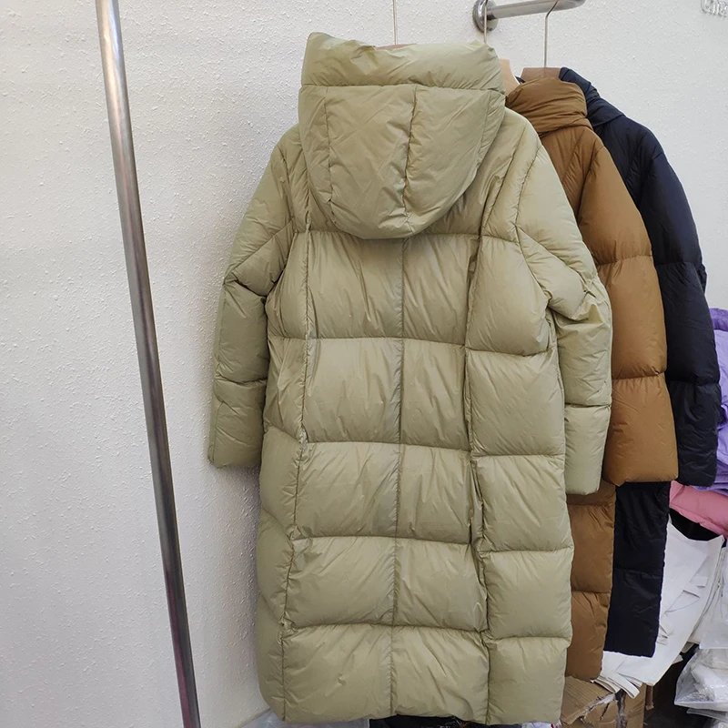 New in Duck Down Coats Korean Style Clothes Loose Casual Long Hooded Warm Winter Coat Feather Puffer Down Jacket Women