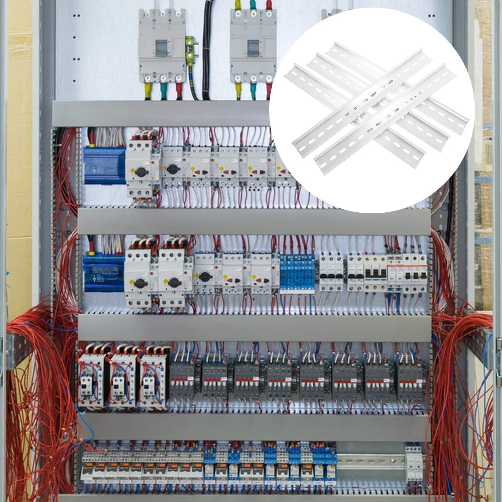 

10Pcs Standard Aluminum Din Rail 30cm Slotted Mount for Dz47 Circuit Breaker Electrical Installations Robust Stable Safety