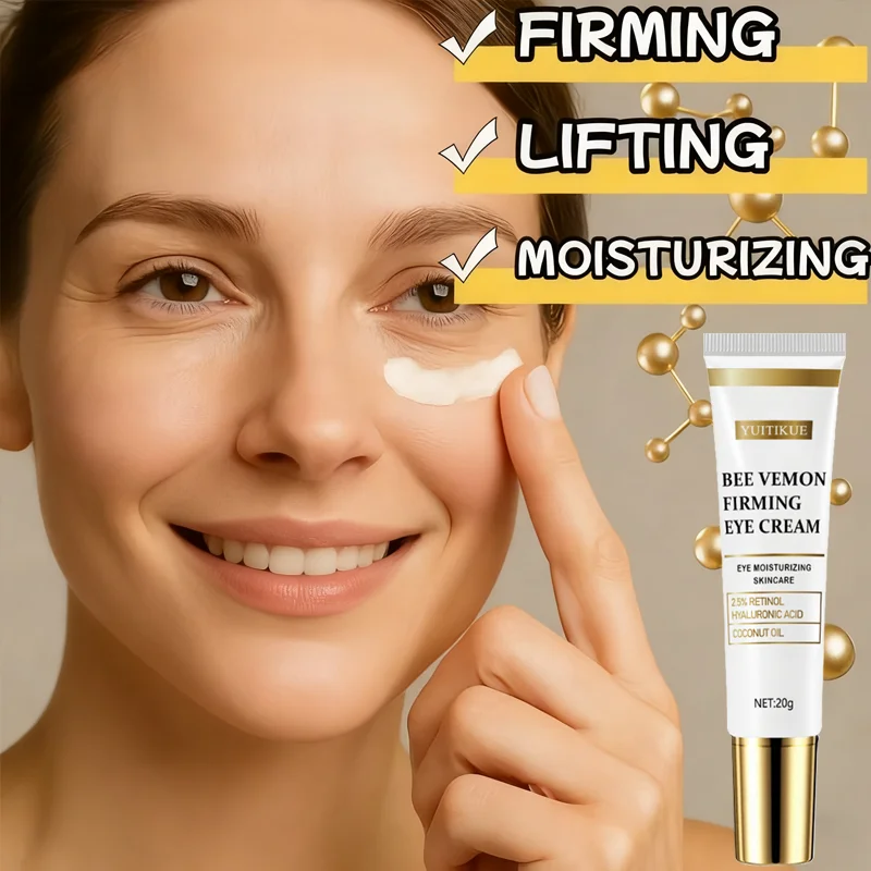 كريم عين لشد سم النحل، ورفع شد العين وترطيب العناية بالبشرة يحتوي على 2.5% ريتينول وحمض الهيالورونيك وزيت جوز الهند