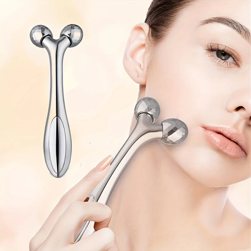 Y-Shaped Facial Massager for Face Lifting and Tightening, Microcurrent Roller for Skin Rejuvenation