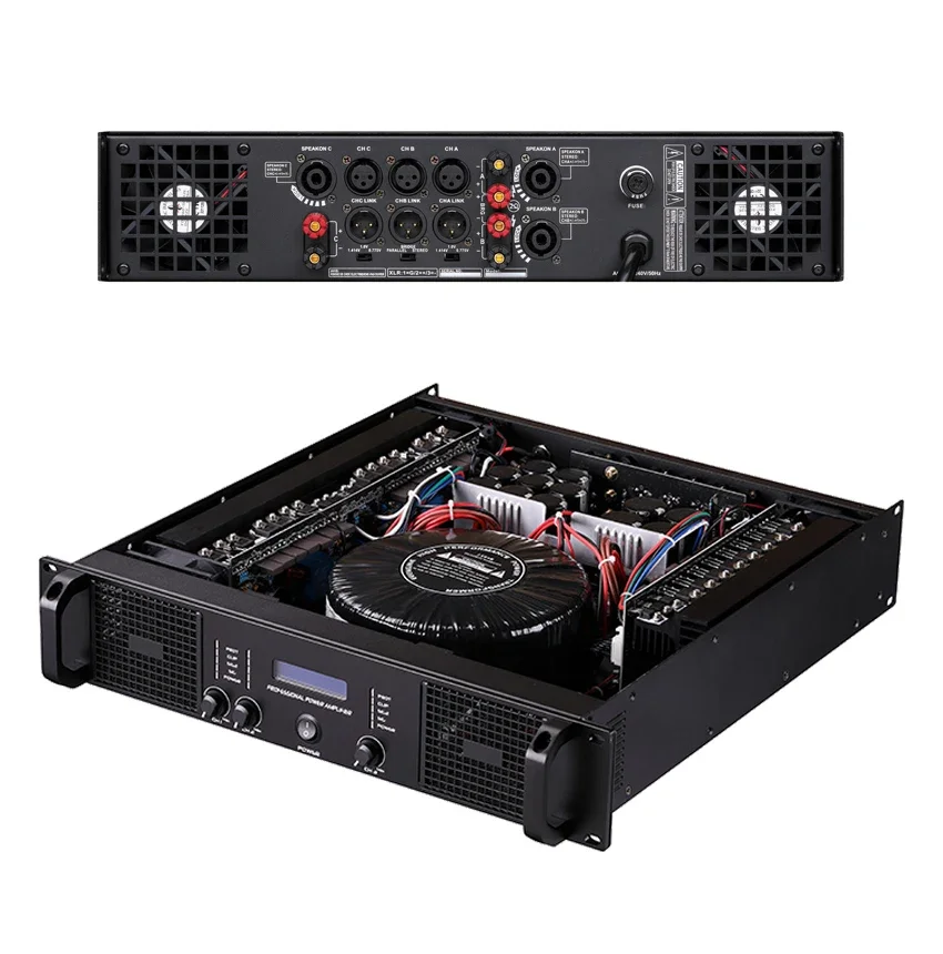 New Model 2x600W+800W 3 Channel Big Powerful Class H 8 Ohms Dj Controller Audio Console Mixer