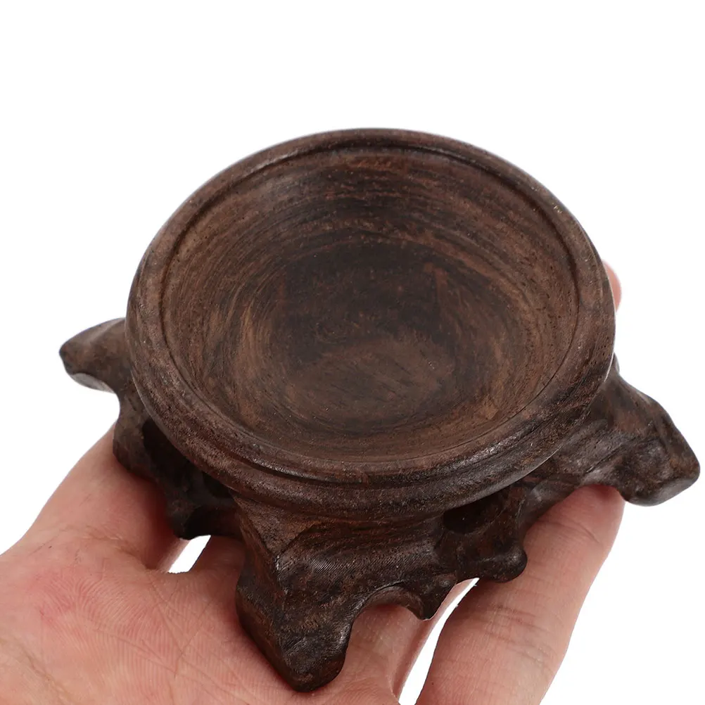 

Wood Display Pedestal Stand For Spherical Ornament Gazing Globe Egg Rock Base Home Garden Decor Holder Lightweight Sturdy Smooth