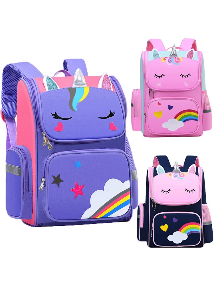 Kinderrucksack für Mädchen, Einhorn, Kinder, Büchertasche, Regenbogenaugen, Schultasche, Teenager-Mädchen-Rucksack für Reisen, wasserdichte Mochilas