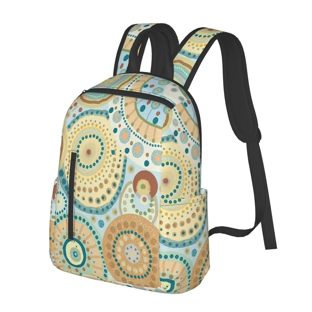 Natural Tones Desigual Mandala Student Backpack School Bag Hiking Travel Daypack for Men Women Fashion Bookbag Shoulder Bags