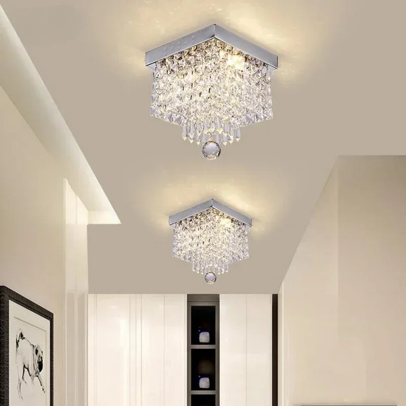 

Fashion square crystal led Chandeliers LED lamps restaurant corridor high power lustre light
