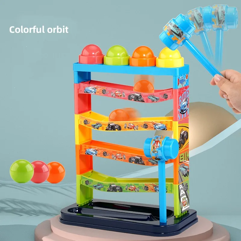 Children's Toys Rolling Ball Pile Tower Early Educational Toy For Babies Rotating Track Educational  Stacking Toy For Kids