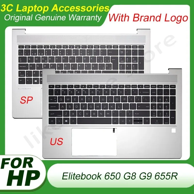 

New US Spain Keyboard Backlight for HP Elitebook 650 G8 G9 655R G8 Laptop Palmrest Cover Upper Top Case Replacement Shell