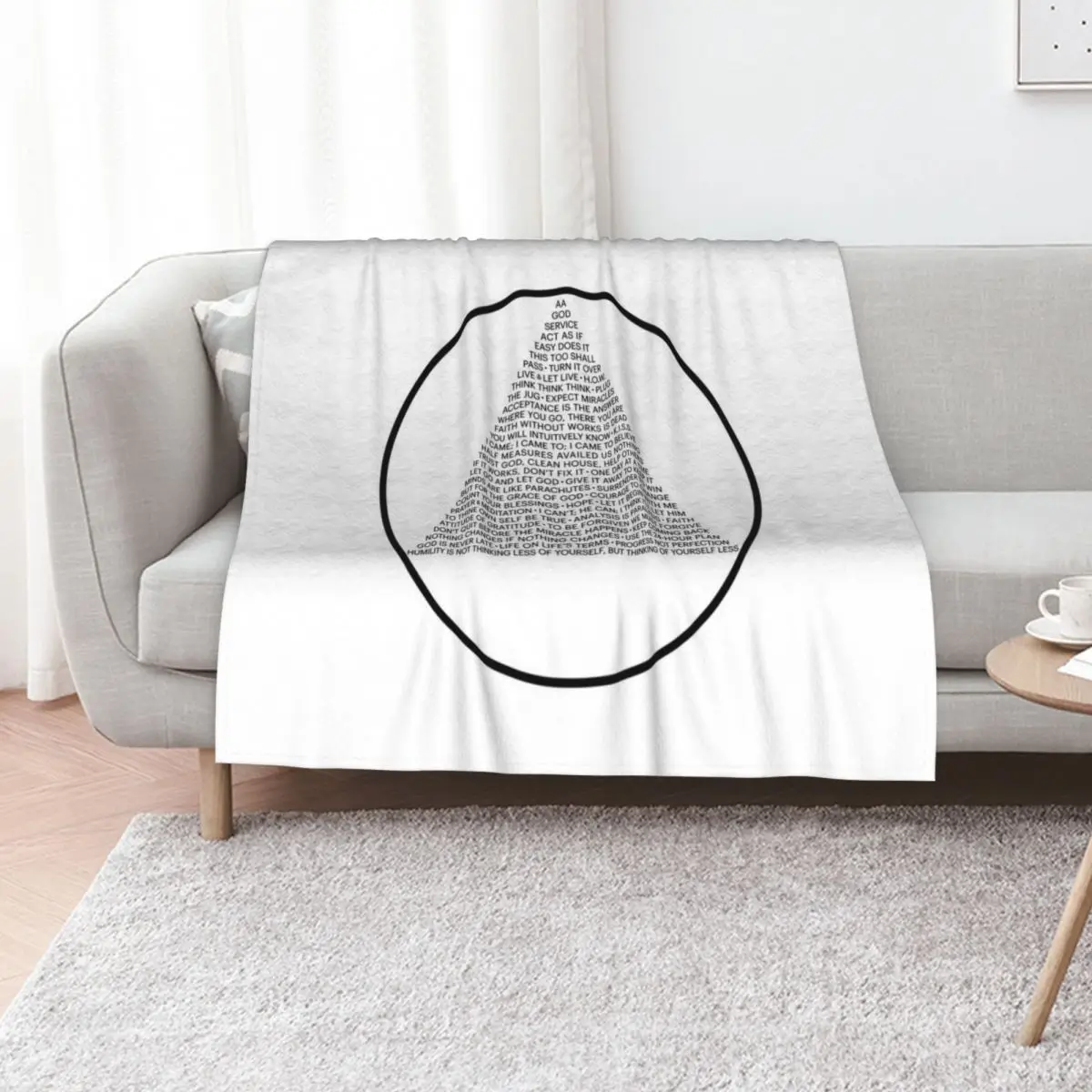 

Alcoholics Anonymous Symbol in Slogans (A.A.) Throw Blanket Camping Sofa Quilt Thins Luxury Throw Blankets