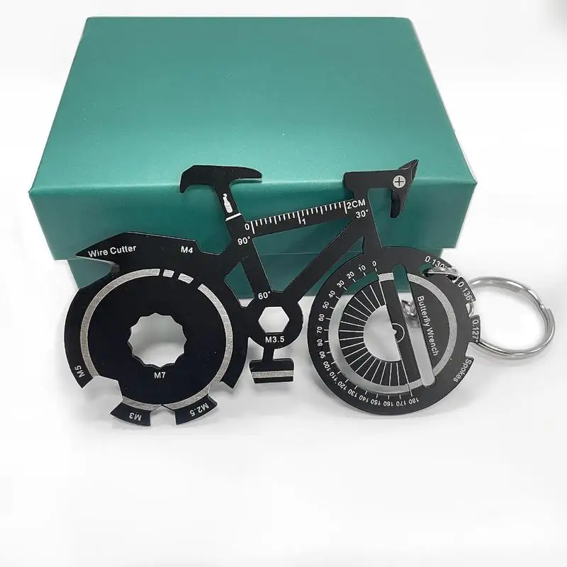 Bicicleta Metal Ferramenta Chave Chaveiro, Chaveiro Portátil, Mini Ferramentas Manuais, DIY Car Keyring, Presente de Ano Novo