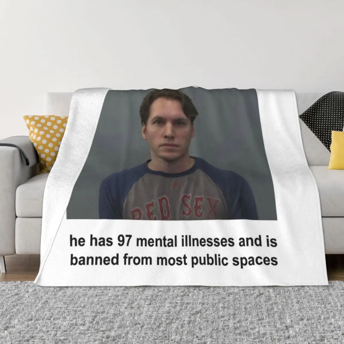 

jerma has 97 mental illnesses Throw Blanket Furry Blanket fluffy blanket Soft Blanket