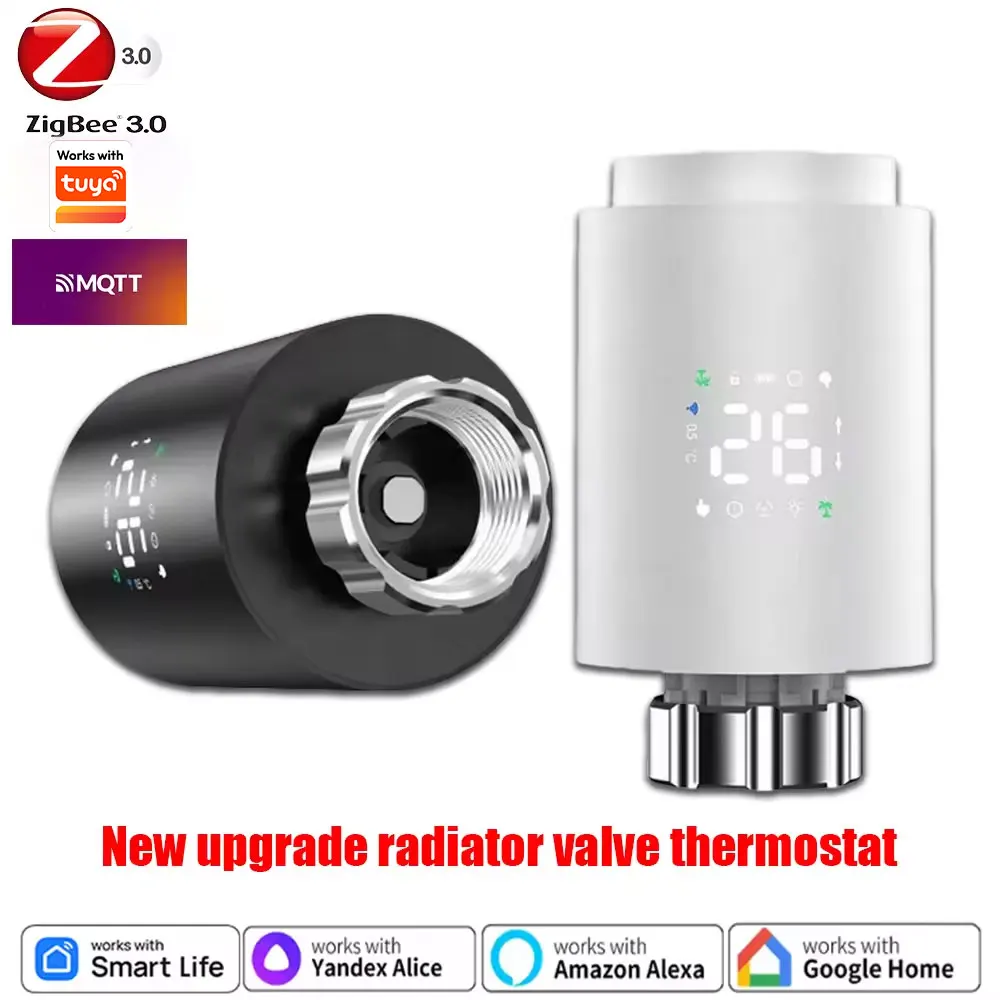 

Smart TRV ZigBee Radiator Actuator Programmable Thermostat Radiator Valve LED Temperature Controller for Tuya Alexa Google Home