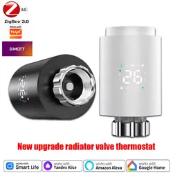Tuya Smart TRV ZigBee Radiator Actuator Programmable Thermostat Radiator Valve LED Temperature Controller for Alexa Google Home
