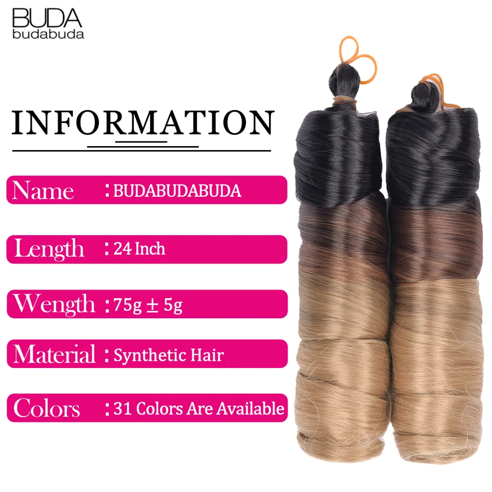 Cabello para trenzas con rizos franceses de 24 pulgadas, sintético, rizos en espiral, pre-estirado, onda suelta 5