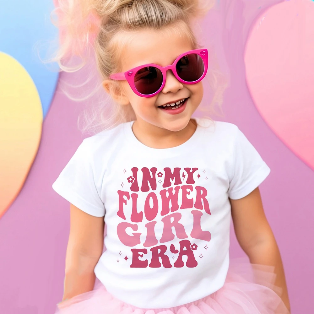 In My Flower Girl Era Shirt Flower Girls Toddler T-Shirt Wedding Party Kids Outfit Bridal Party Tops  for Child Souvenir Gift