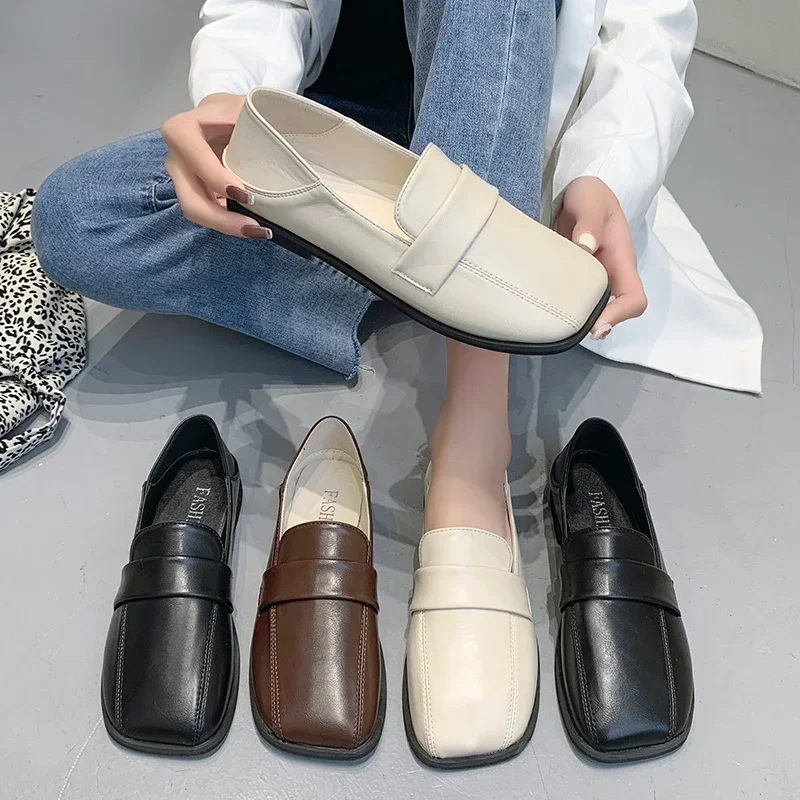 

Ladies Shoes Slip On Loafers Whit Women Footwear Leather Flat Cotton Casual Spring New In Shoe Arrival 2024 High Quality Offer