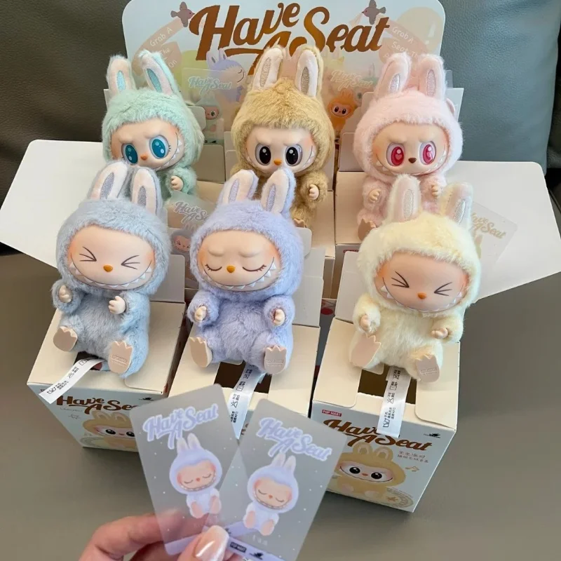 Genuine POPMART Macaron 2nd Generation Labubu Have A Seat Series Vinyl Plush Blind Box Collectible Modle Toy Birthday Gift