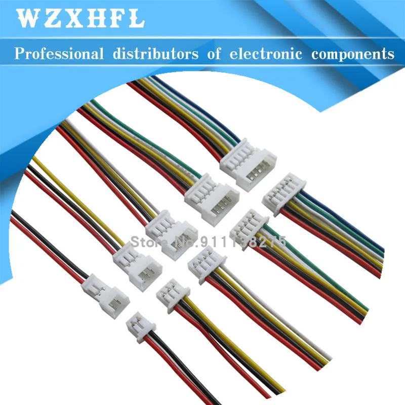 10Pair JST 1.25 Male Female Wire Connector Pitch 1.25mm 2P 3P 4P 5P 6P JST Plug Jack Terminal Cable Connector Length 15CM