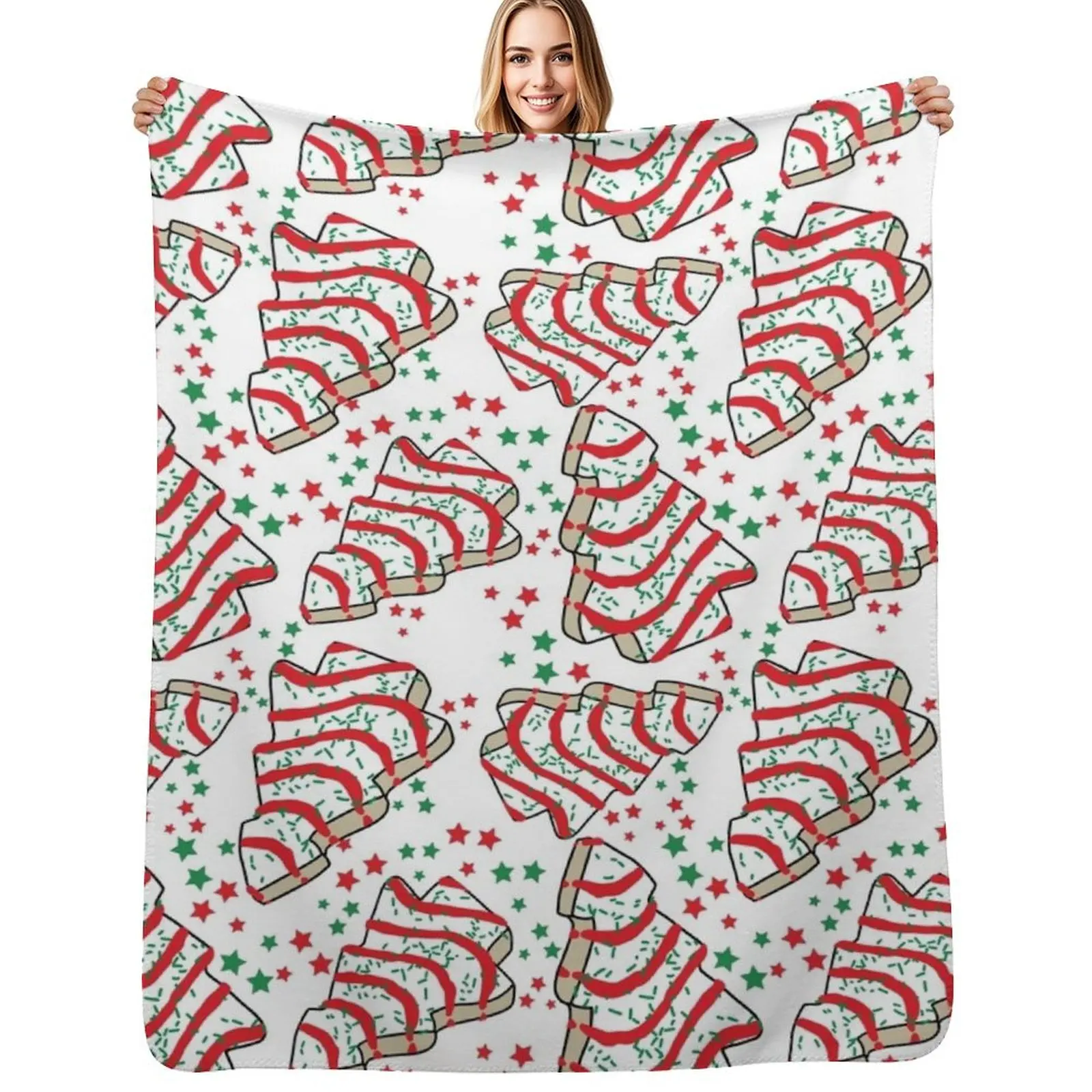 

Christmas Tree Snack Cakes Throw Blanket Softest Plush Kid'S Comforter Blankets