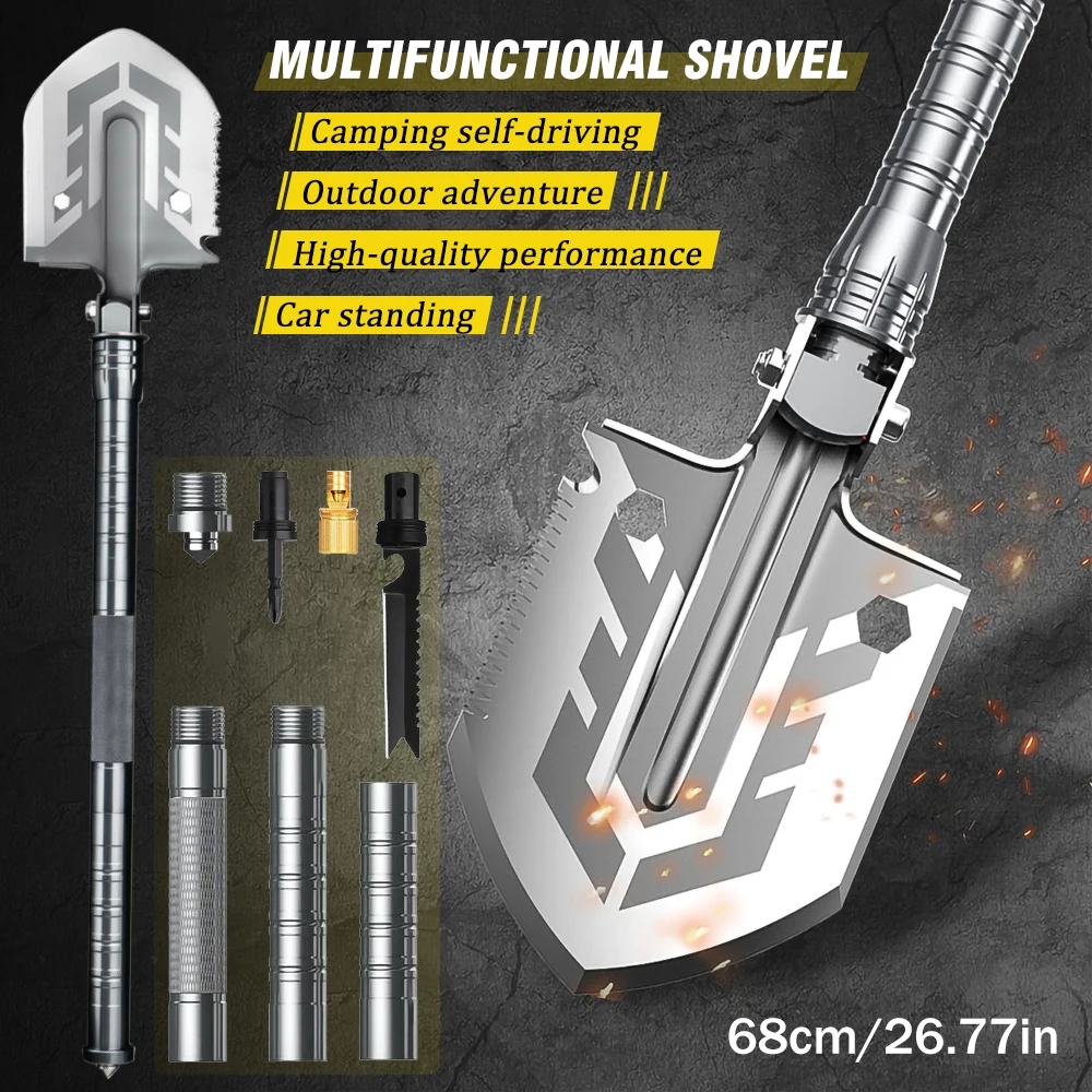 Multi-function Folding Military Shovel Outdoor Survival Kit Garden Tools Camping Hiking Fold Multifunct Portable Tactical Shovel