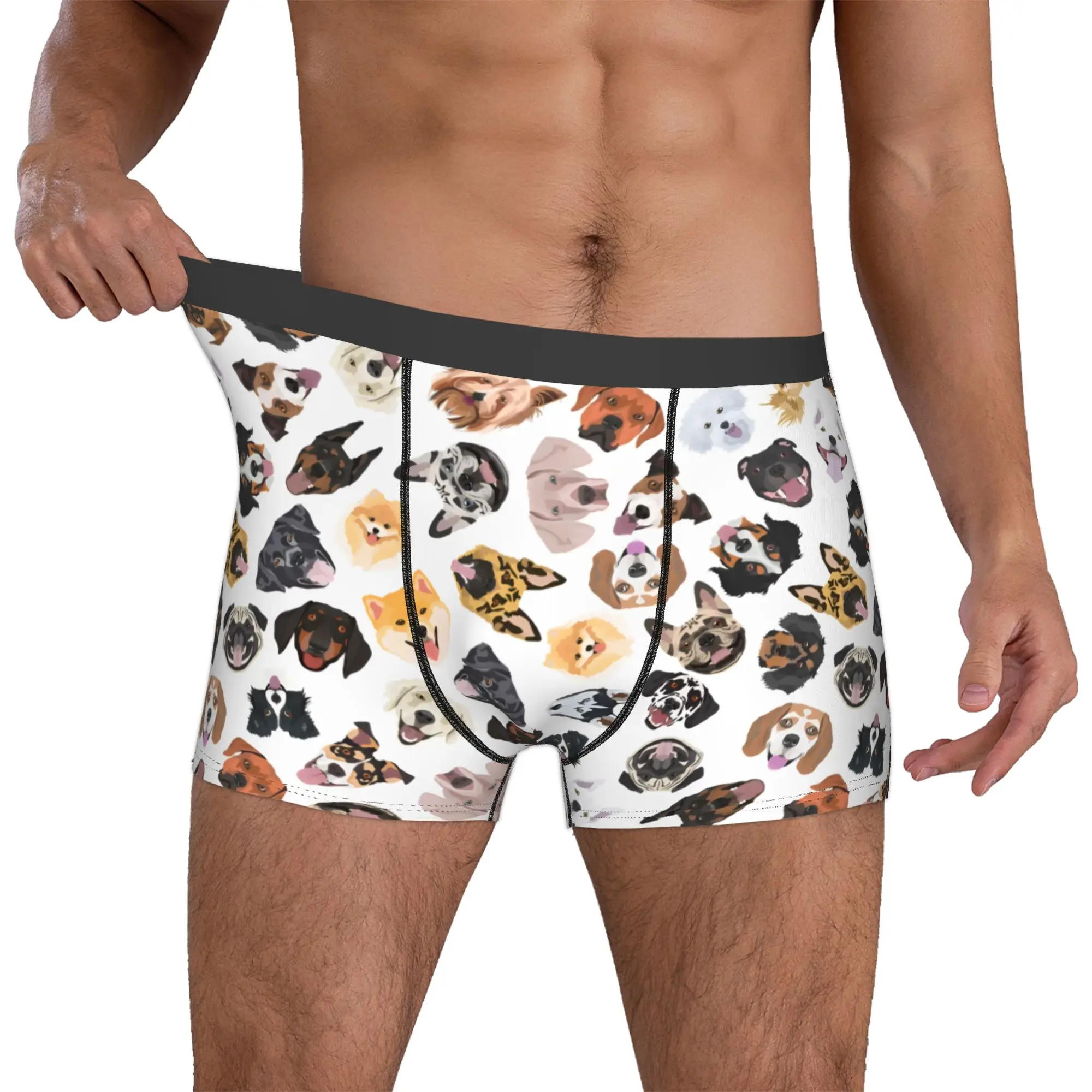 

Custom Dog Paw Underwear Men Breathable Classic Boxer Briefs Shorts Panties Soft Underpants For Male