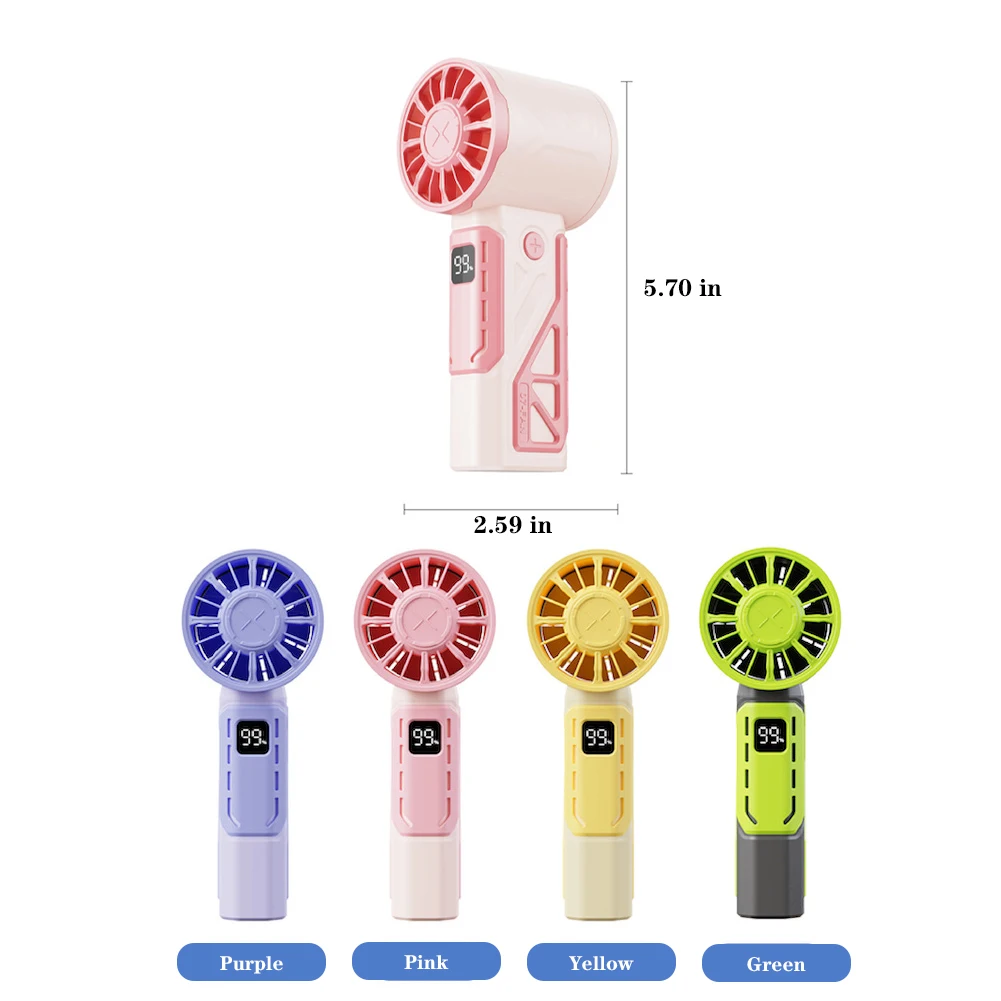 พัดลมแบบมือถือแบบพกพาพัดลมแบบมือถือปรับความเร็วได้100ระดับ24000mAh แบตเตอรี่แบบชาร์จไฟได้พัดลมส่วนบุคคลขนาดเล็กสำหรับในร่มกลางแจ้ง