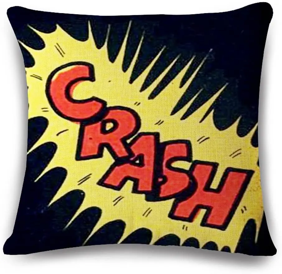 Super ForeThrow-Juste de coussin pour chambre de garçon, taie d\'oreiller, lettre colorée, bande dessinée, décor esthétique