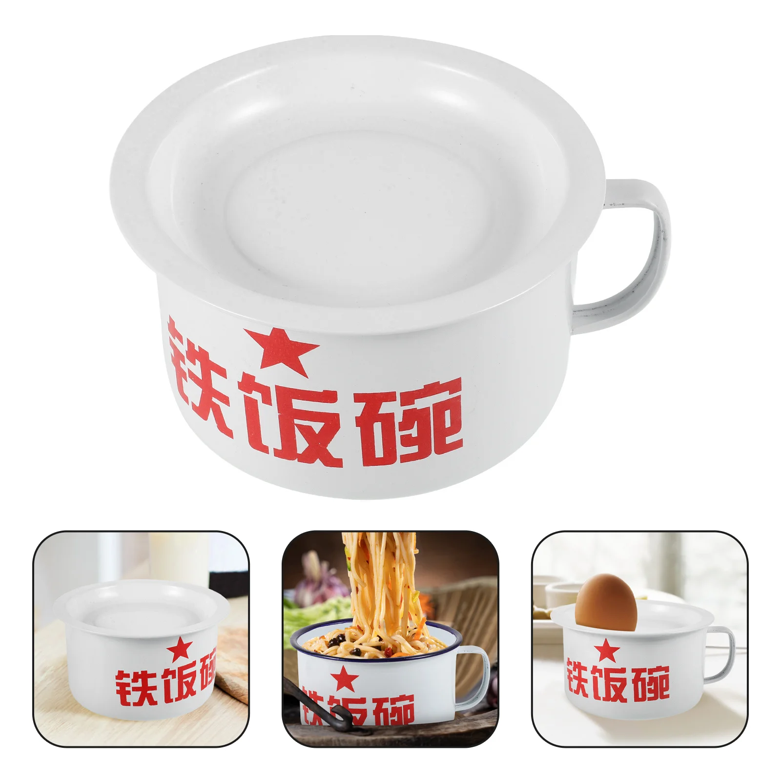 

Enamel Bowl Vintage Style Retro Soup Cereal Ramen Noodle Bowl For Kitchen Dining Household Tableware Food Serving