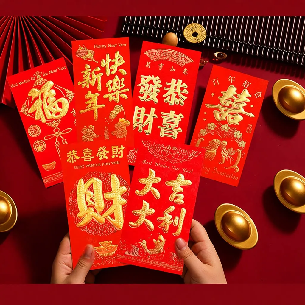 Red Envelope Wedding Moving New Year Celebration Hard Paper Good Luck Happiness Chinese Character for Ladies T-Shirt