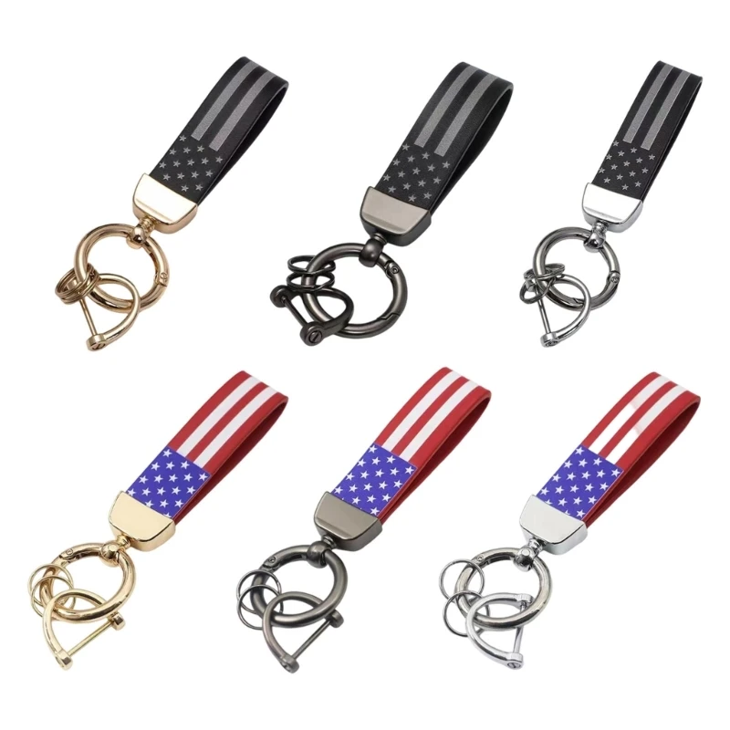 

Holder with Metal Clip Engraved Flag Pattern Auto Organizers Unisex