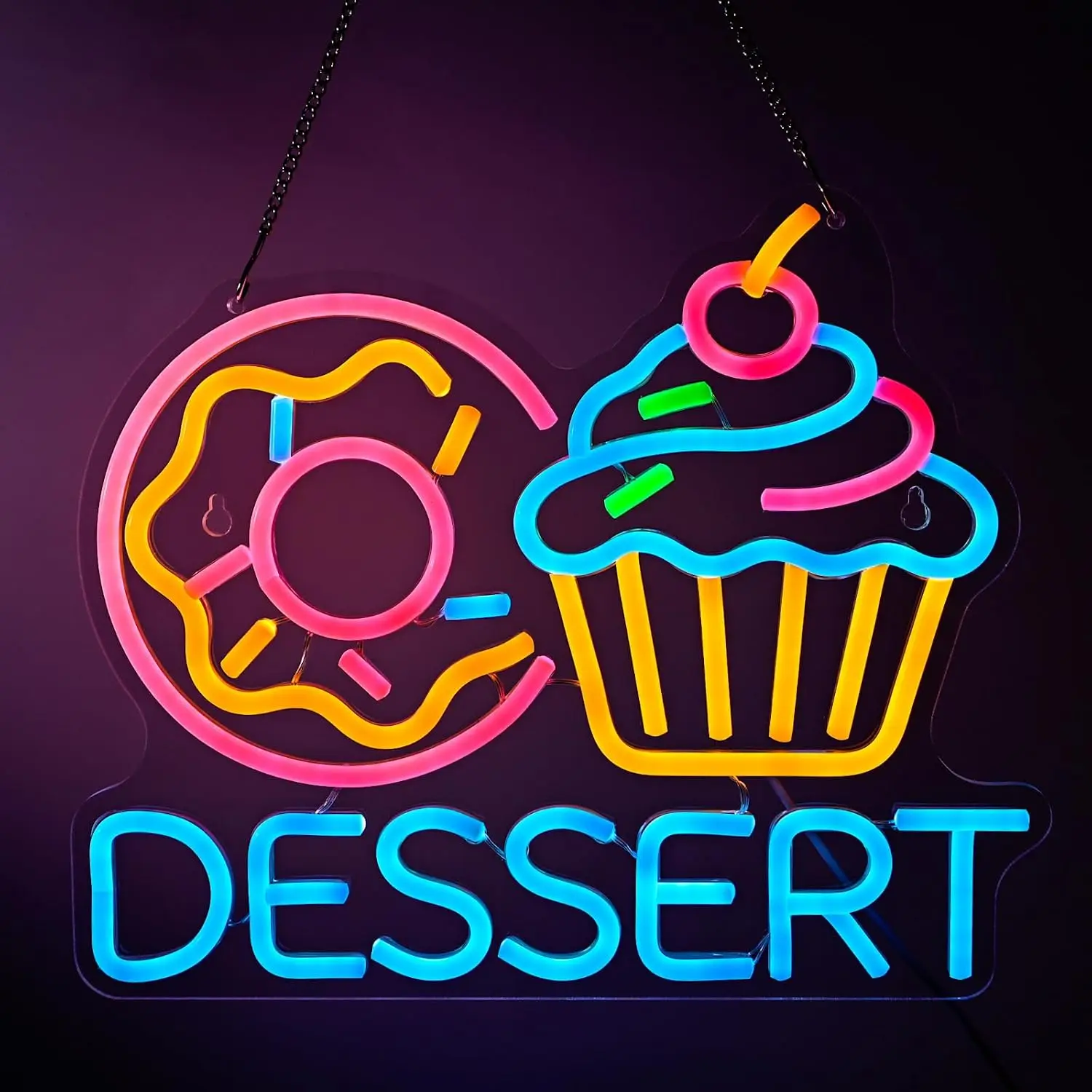 LED Neon Sign Donut Cupcake Dessert Neon Light for Bakery Cafe Shop Bedroom Christmas Party Home Business Decor Gift USB Powered