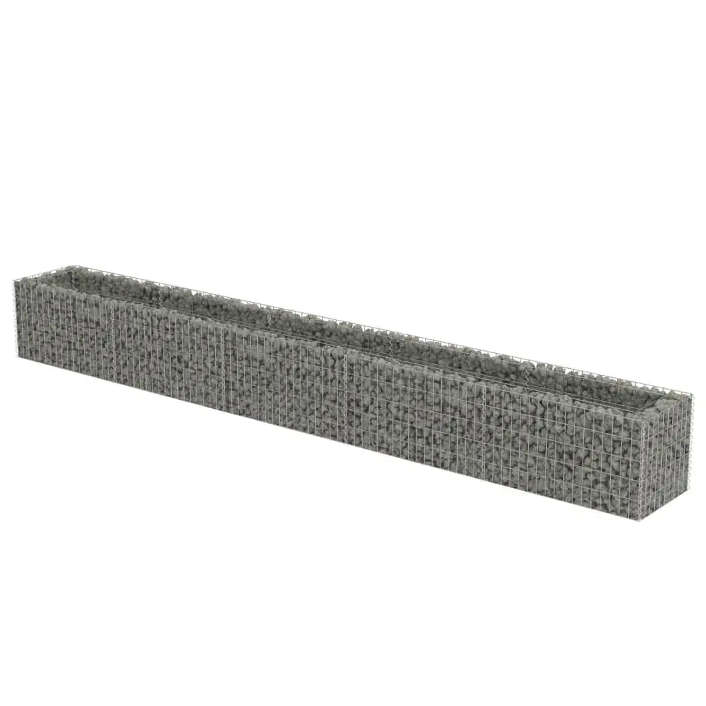 Galvanized Steel Gabion Raised Garden Bed 177.2x19.7x19.7 cm - Durable Outdoor Planter