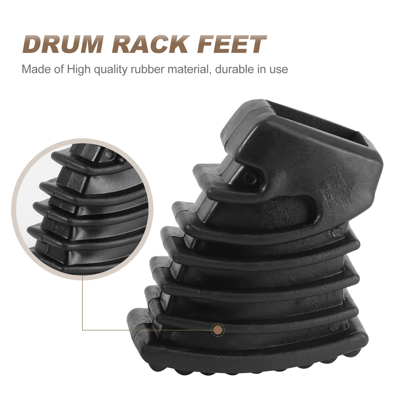 3 قطعة رف الطبل قدم المطاط عدم الانزلاق الاستقرار لأجزاء قرع الصنج دعامة حامل خفيفة الوزن مزدوجة تستعد دعم الأسود #4