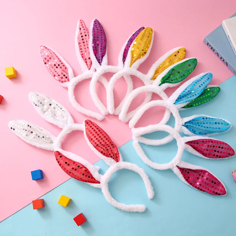 Bunny Headbands Cosplay Rabbit Halloween Easter Party Costumes puntelli Animal Rabbit Kawaii coniglietti copricapo regali per adulti bambini