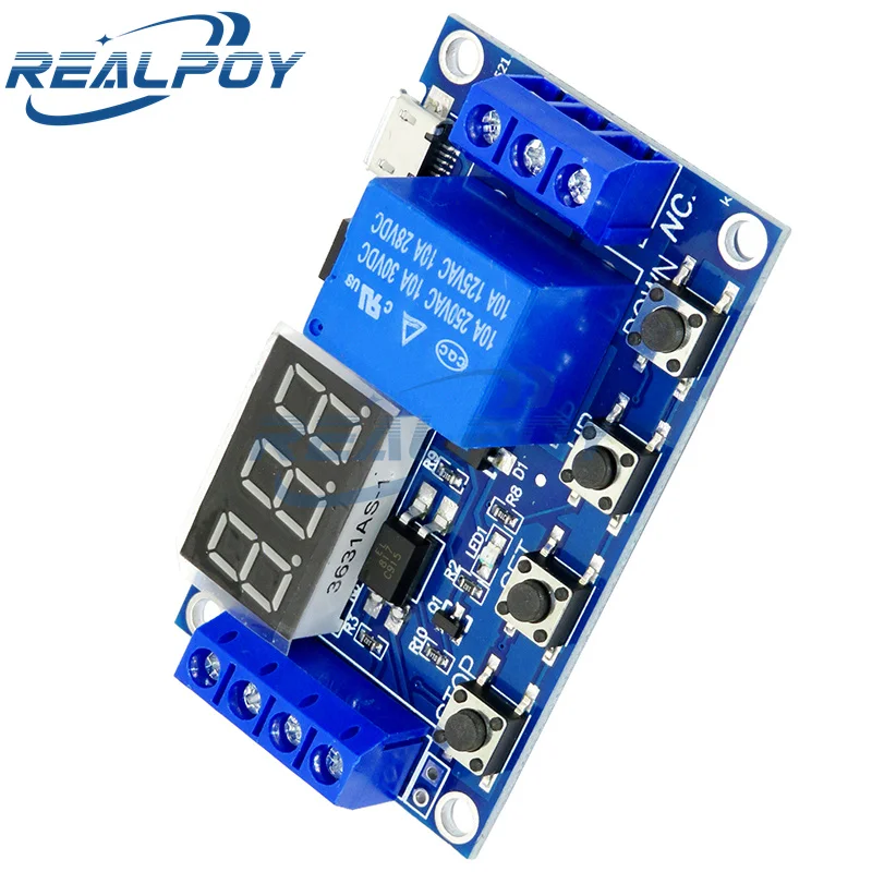 1 Channel 5V Relay 6-30V Relay Module OFF/ON Switch Trigger Time Delay Circuit Timer Cycle 999 minutes Adjustable XY-J02 image 4