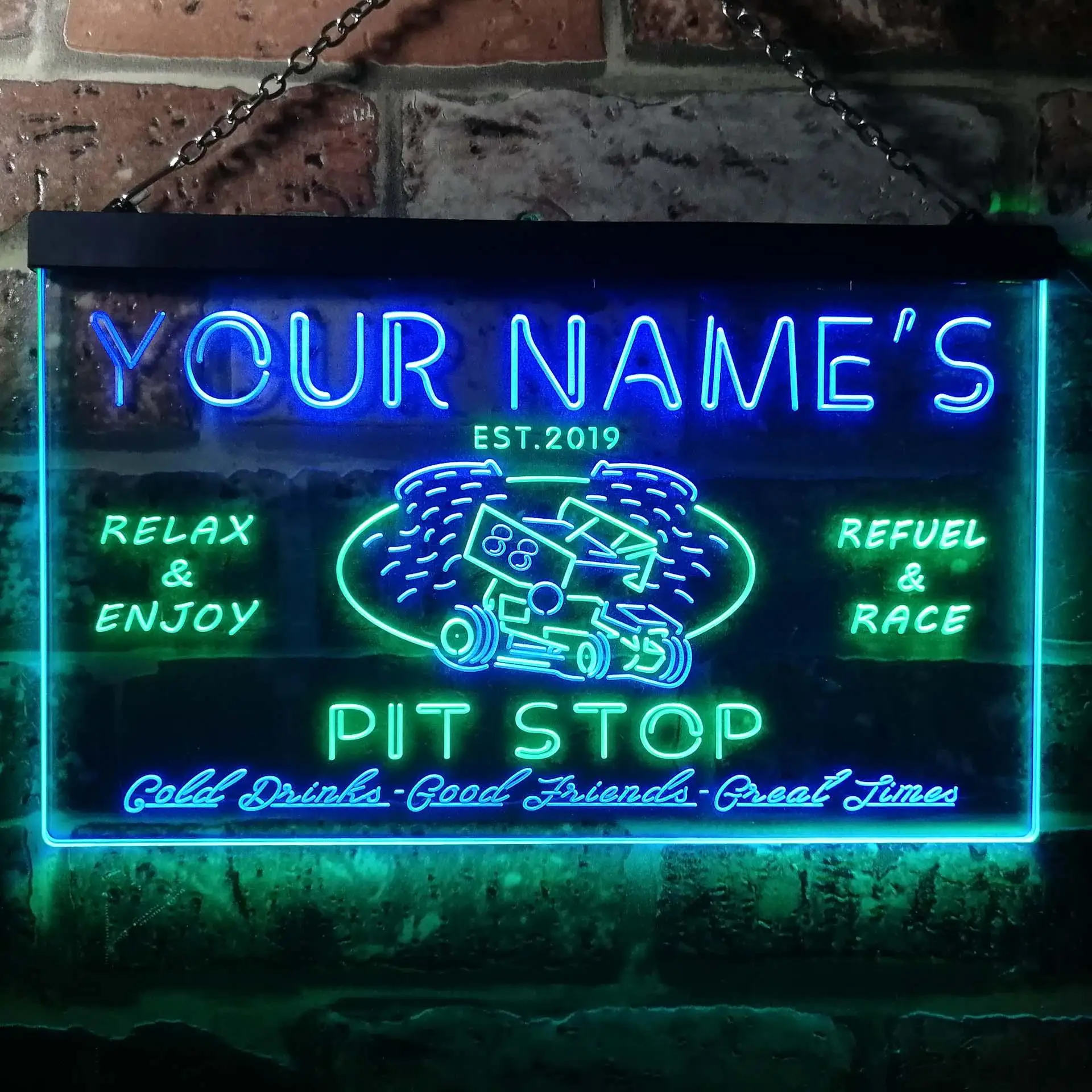 شخصية حفرة وقف المرآب ثنائي اللون بقيادة النيون علامة st6-pu1-tm