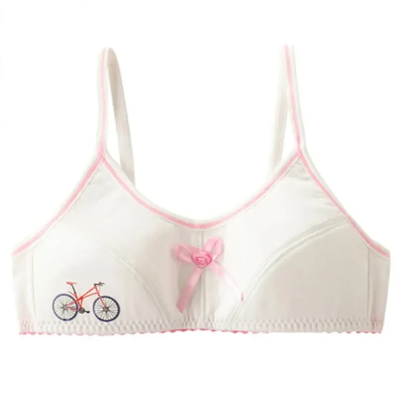 Girls Bra Teenagers Breathable Underwear Cotton Training Bras Bike Printed Tops Teenagers Kids Crop Top