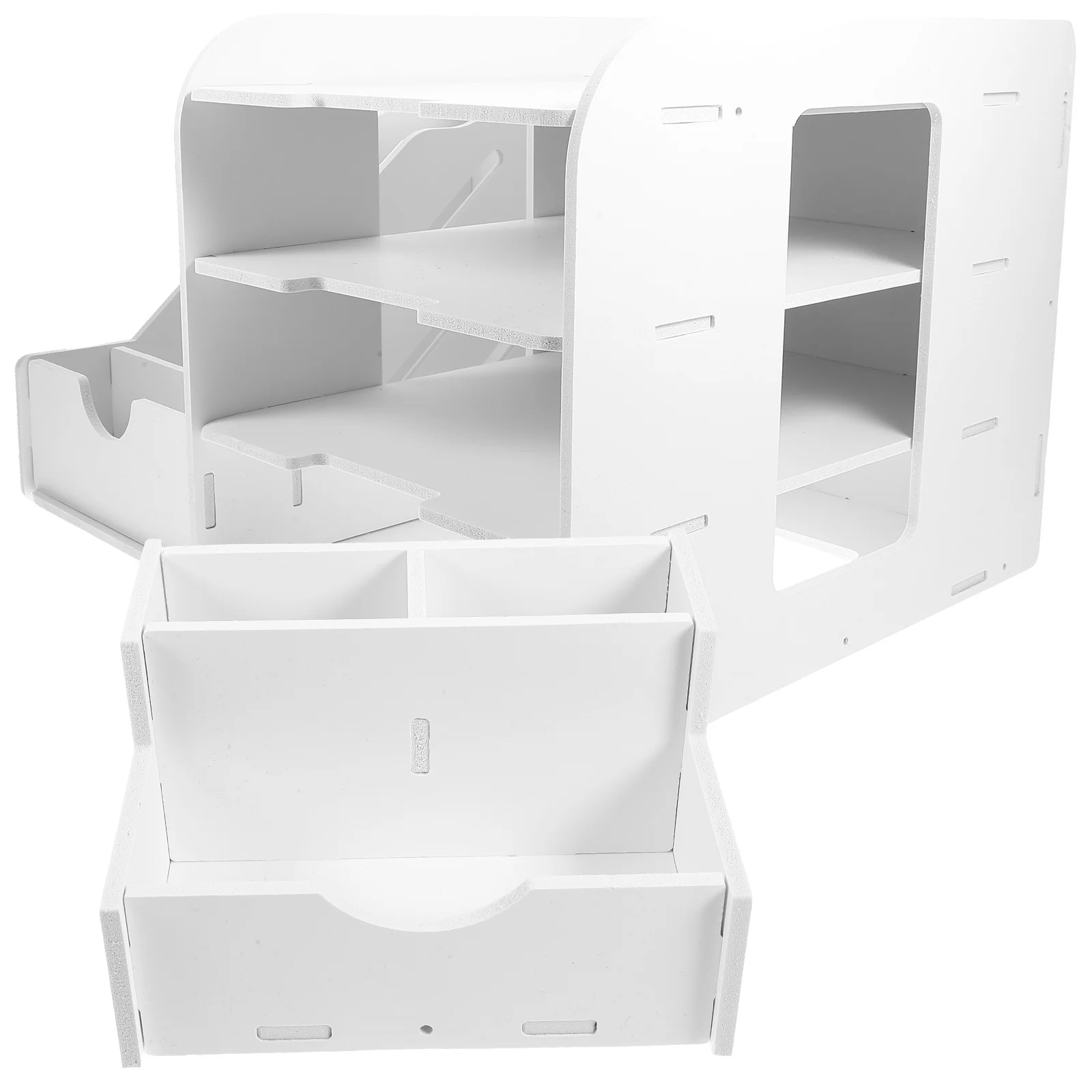 

Office File Rack Desktop Paper Organizer Tiered Files Tray DIY Assembly 4 Tier Horizontal Trays Magazine Storage Box