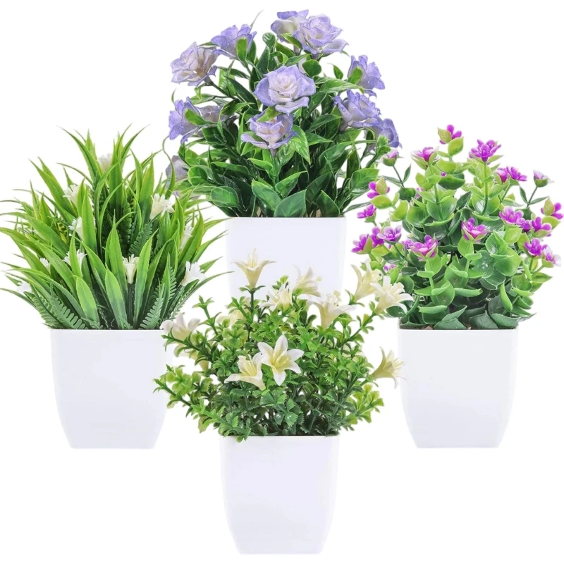 Home Office Arrangement Set of 4 with Mini White Holders