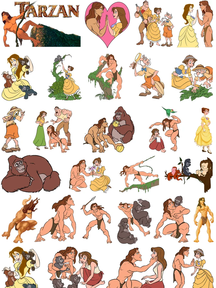 Disney Children\'s cartoon film Tarzan fusible clothing patches heat transfer vinyl Applique for clothes