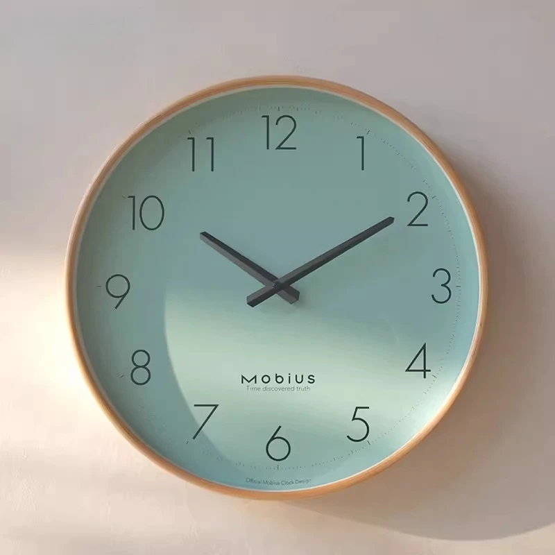 High Appearance Level Exquisite Simplicity Mint Green Silent Wall Clock Modern Minimalist Design Home Living Room Decorative