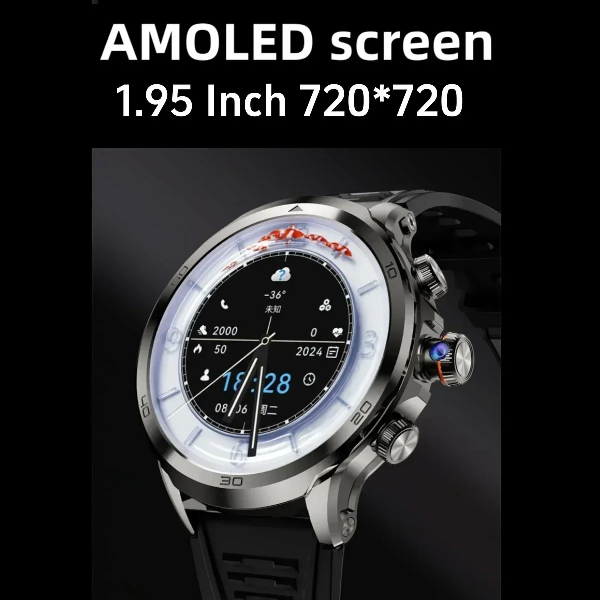 2025 H19 4G 128GB Full Android 9.0 With Polish Menu Netcom 1.95 Inch Amoled Smartwatch GPS WIFI Watch With Surveillance Camera