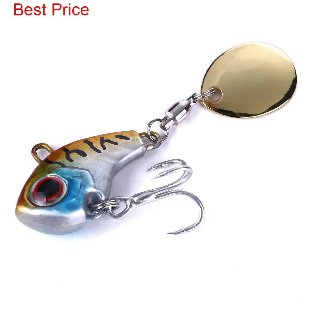 100Pcs Luya Bait Small Whirlwind Vibration Long Throw Rotating Sequin Sea Bass Cocking Mouth Vib False Bait