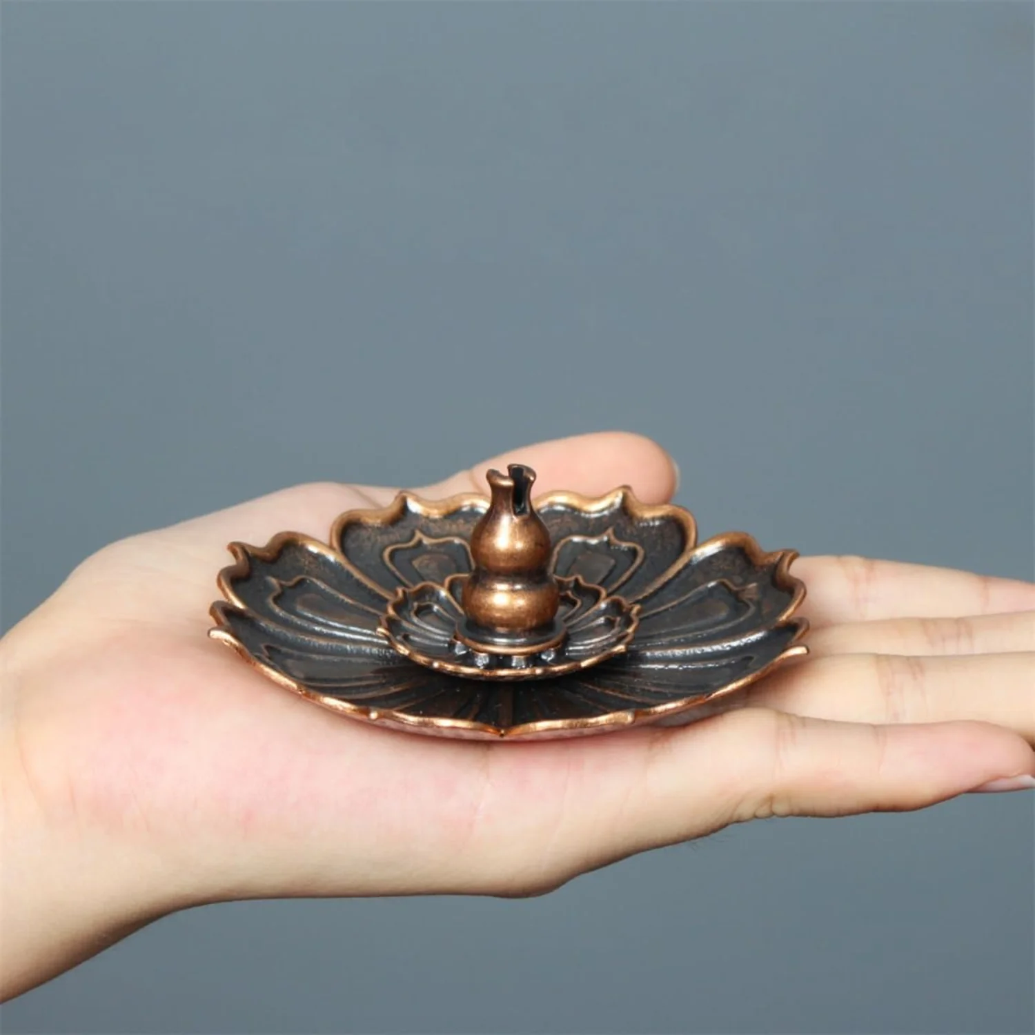 Alloy Chinese Lotus  seat, Plate, Stick Holder, Burner is for  Coil  Stick, Living Room Bedroom Tea Room Office Meditation Room