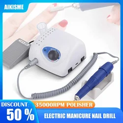 Strong 210 65W Electric Manicure Nail Drill 35000RPM Polisher Machine Nail File Pedicure Milling Electric Cutter Nail Equipment