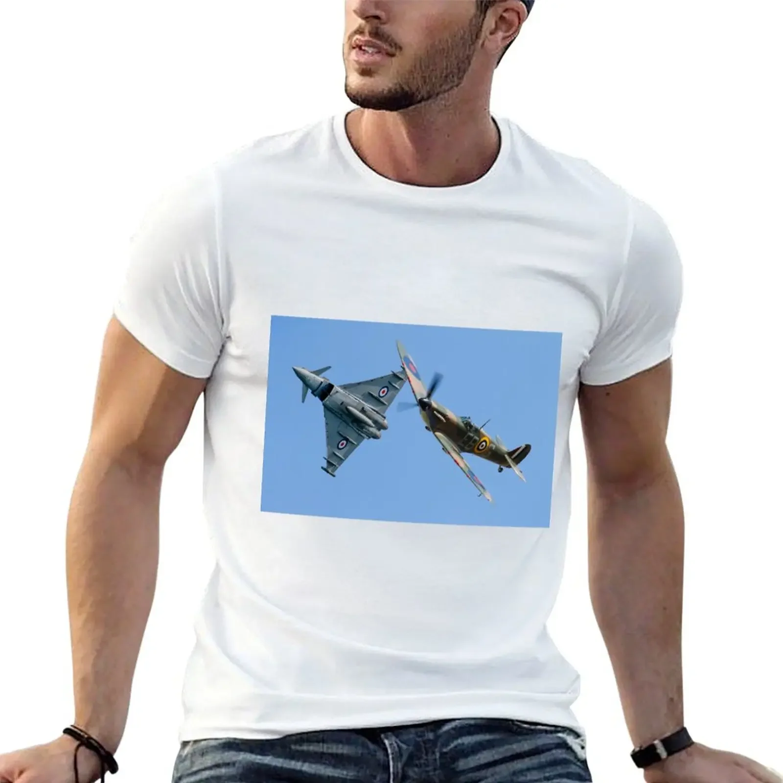 

Typhoon and Spitfire Break T-Shirt blue archive plus size clothes man clothes sweat t shirt men 100℅ cotton